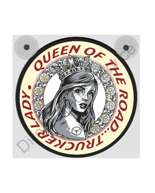 Plaque de côté Queen of the road 17X17cm