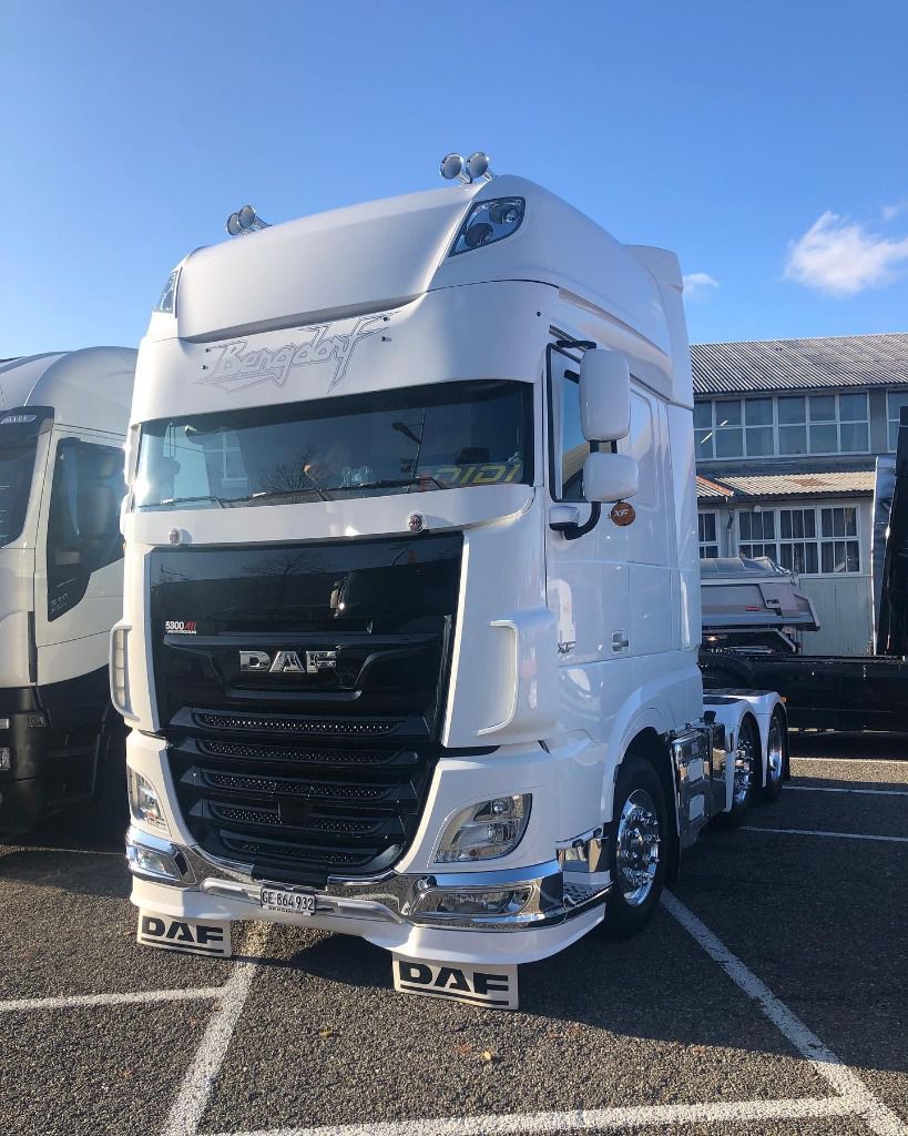 Photo d’un client suisses en exposition au salon de Genève . Pare perroquet et barre sous les les porte et déflecteur intérieur venant de chez nous . #bergdorf #trucketvanshop #daftrucks #goinstyle #suisse #feteforaine #geneve