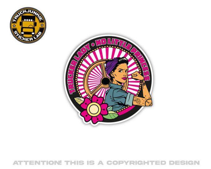 Autocollant trucker lady no little princess