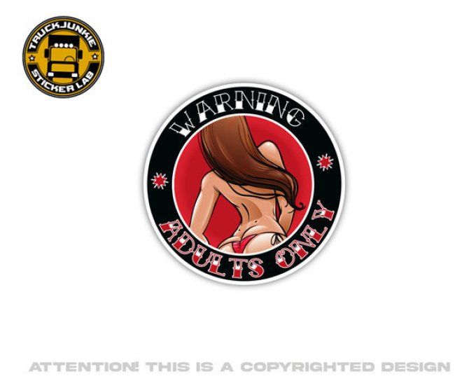 Autocollant Warning adults only