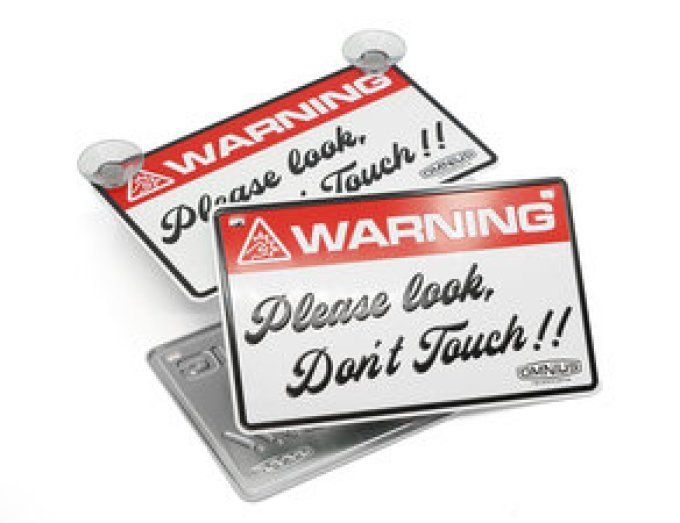 Plaque PLEASE LOOK, DON'T TOUCH! - 16.5 X 10 CM