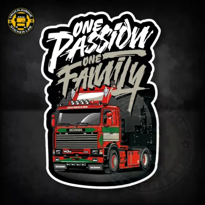 Autocollant ONE PASSION ONE FAMILY RETRO