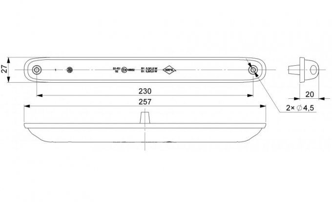 Feu de position+stop rouge 12leds LZD 2248