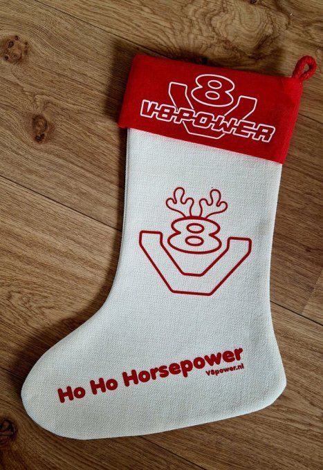 Chaussette de Noël V8power Environ 38 x 30 cm Avec boucle pour suspendre la chaussette