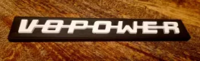 Emblème V8 power noir et blanc