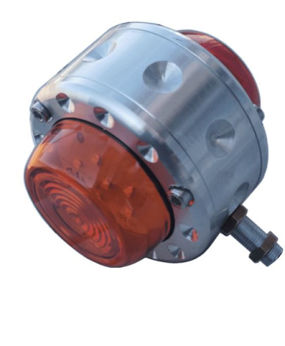 Feu rétroviseur en aluminium Aluminum D:90mm, H:55mm à led