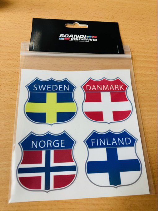 autocollant 4 drapeaux