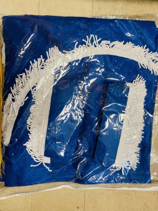 Rideaux couchette gamme aux10 bleu fil blanc 160cm