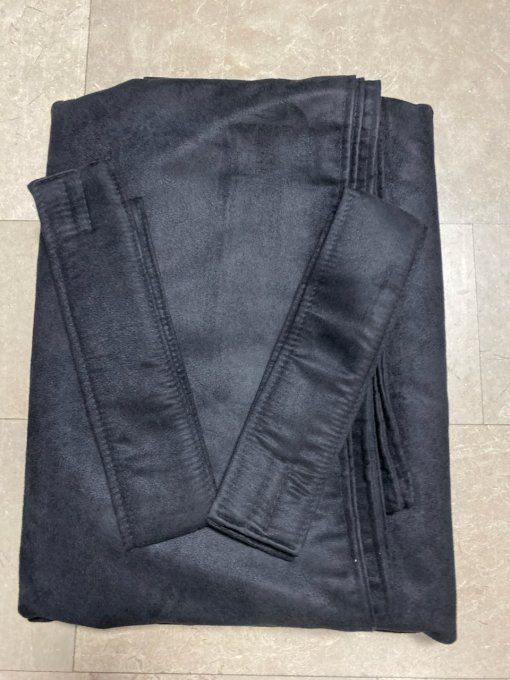 Rideaux de côté gamme aux10 doubler même tissus 90cm noir stock