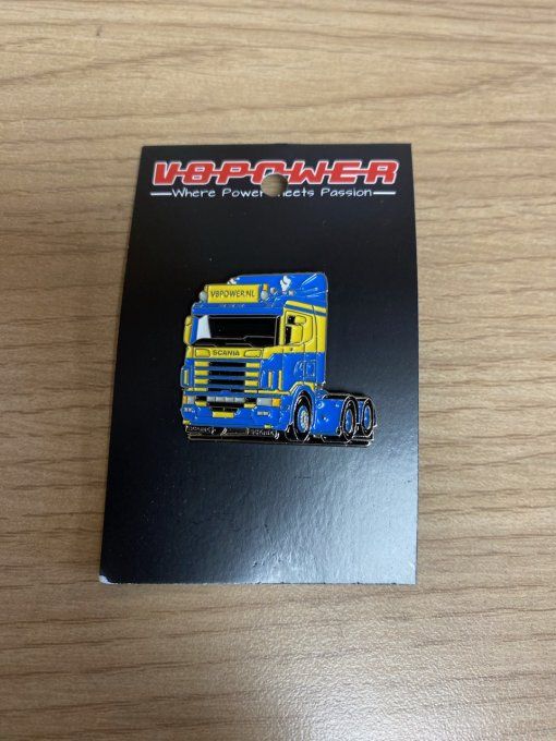 Pins V8 POWER NL JAUNE ET BLEU