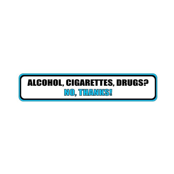 Autocollant alcohol cigarettes drugs