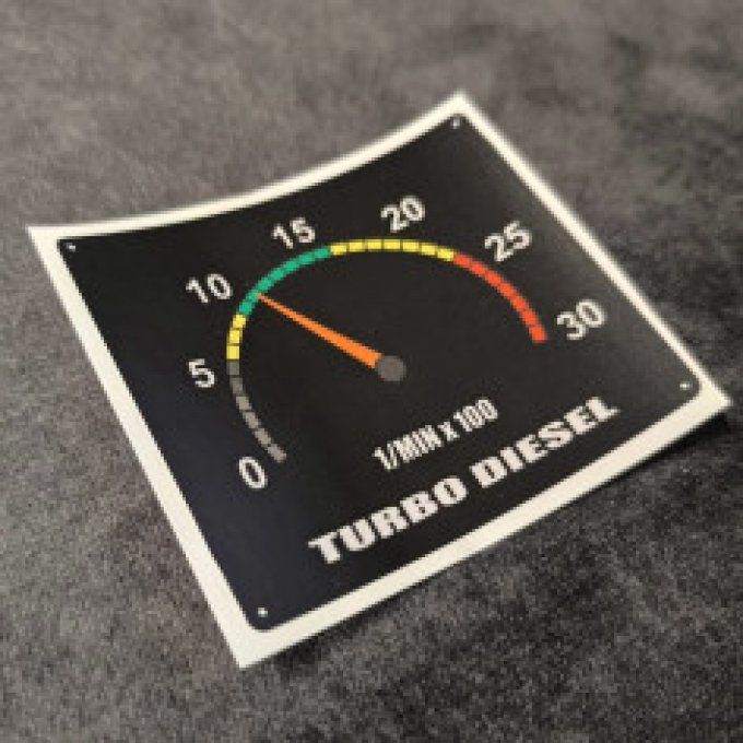 Autocollant tachimetre turbo diesel