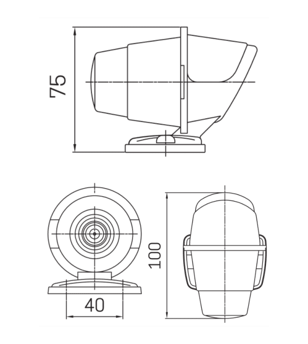 Feu de toit Sim blanc fume dark 