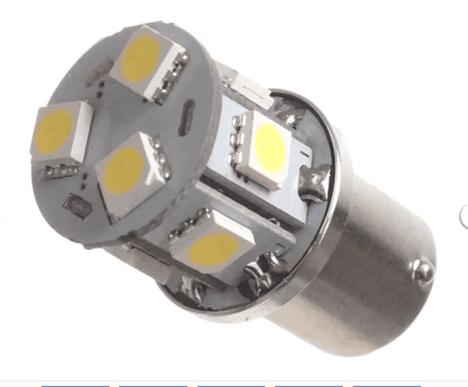Ampoule BA15S Jaune 9smd 10 à 30V
