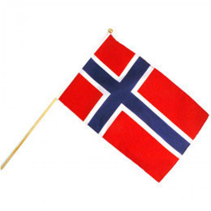 DRAPEAU 30X45CM MANCHE EN BOIS NORVEGE