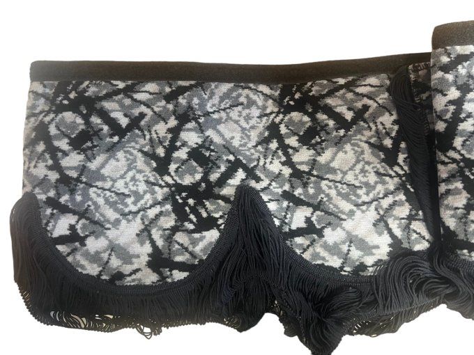 Frange danois gris fil noir 
