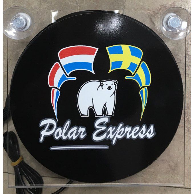 Plaque lumineuse polar drapeaux 17X17cm