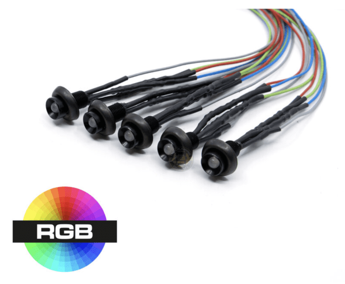 Lot de 5 pièces led intérieur RGB 24 Volt ENCASTRABLE - MINI SPOT LED - RGB - 24V - 5 PIECES - NOIR