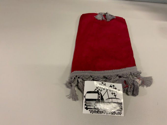 Rideaux fiXe gamme aux10 bordeaux pompon gris stock