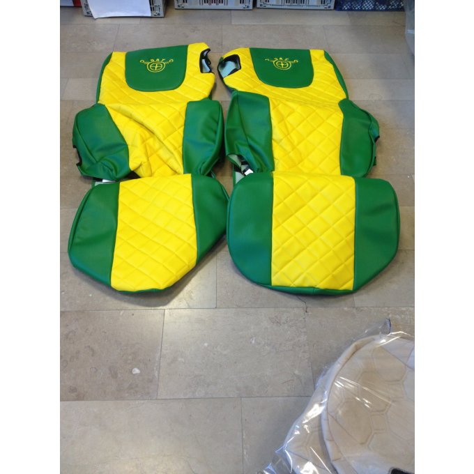 housses de sièges adaptable daf grammer vert/jaune en stock