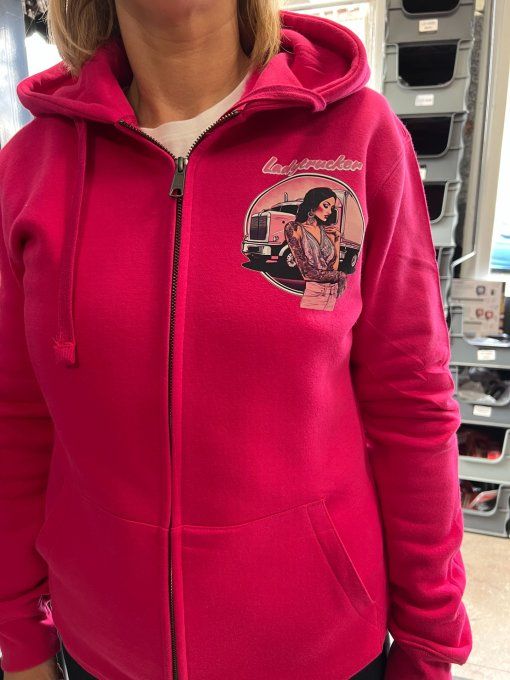 Veste à capuche zipper Rose ladytrucker