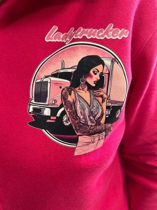 Veste à capuche zipper Rose ladytrucker