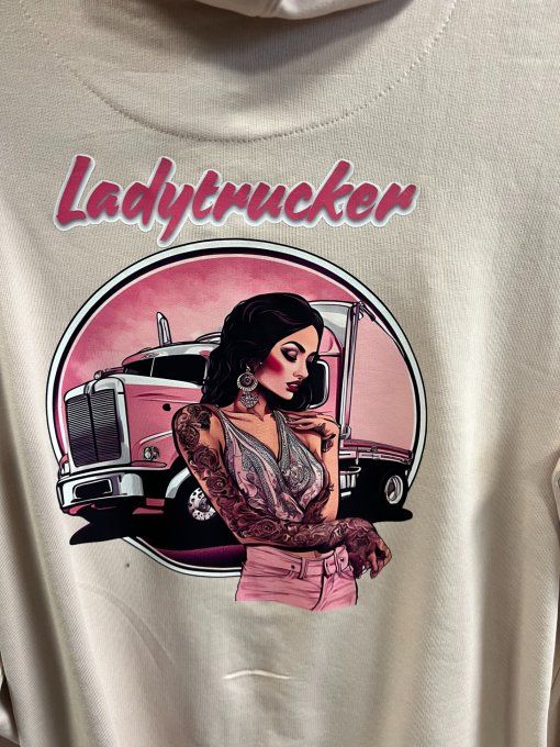 Veste à capuche zipper Rose clair ladytrucker  