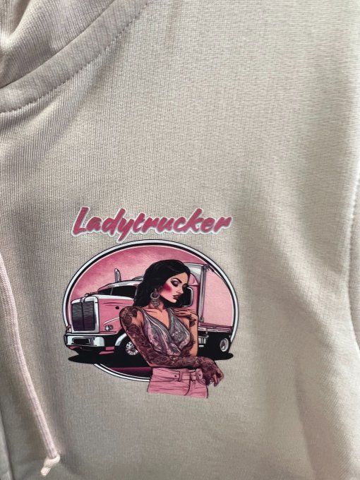 Veste à capuche zipper Rose clair ladytrucker  