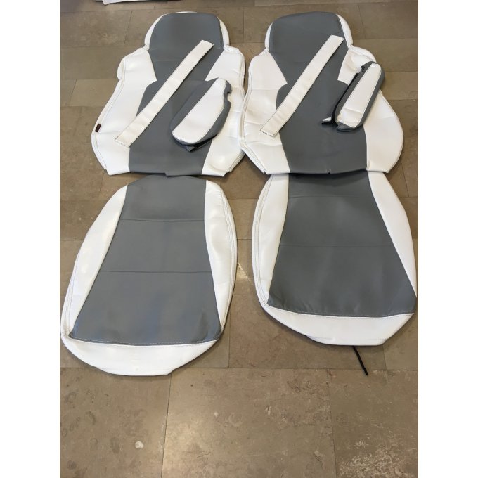 housses de sièges adaptable daf isri blanc/gris en stock