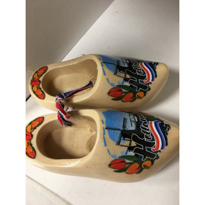 Sabot souvenir moulin tulipe bois vernis 10cm