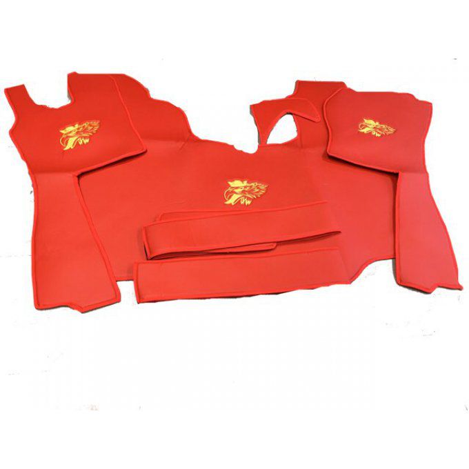 tapis capot moteur et bas de siege gamme aux10 lisse rouge G auto 2009/2013