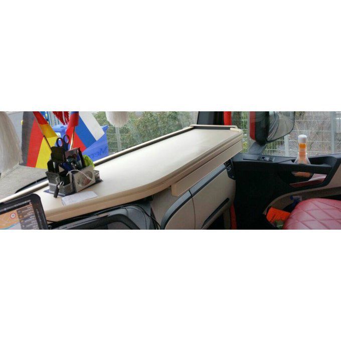 tablette xxl avec tiroir pour MP4 simili complet créme lisse