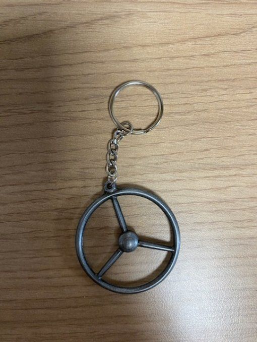 Porte clef 3 branches gris metal 