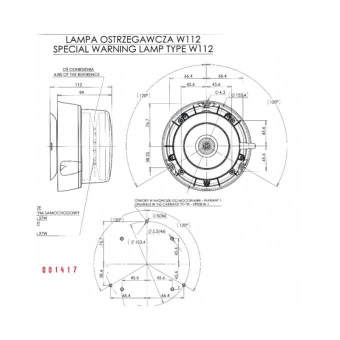 Gyrophare à led cristal éclairage orange 1 fonction