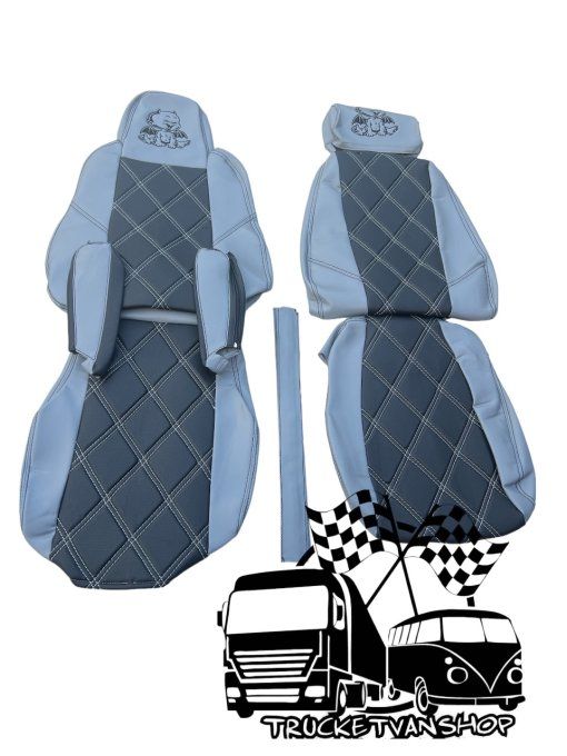 Housses de sièges adaptable R et S passager strapontin  gris clair / noir en stock