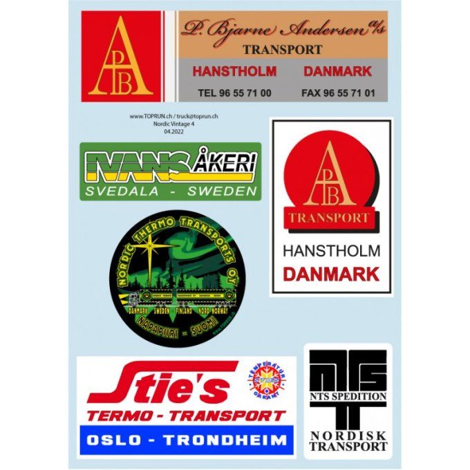 Planche 6 autocollants Scandinavie 