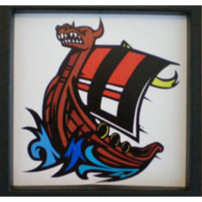 Plaque de coté 20X20cm old school  viking