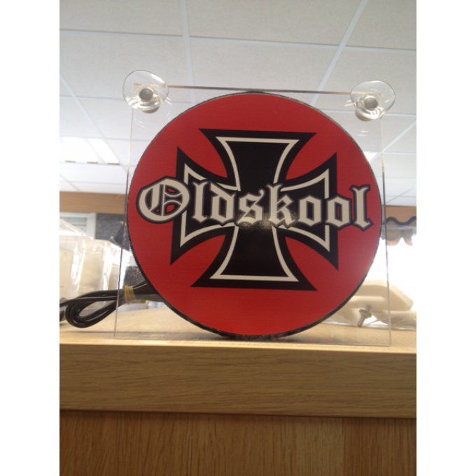 PLAQUE LUMINEUSE OLDSKOOL 17X17CM ECO