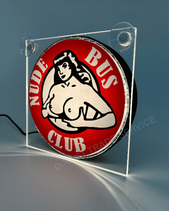 Plaque lumineuse Nude bus club 17X17cm USB