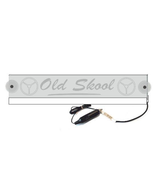 Plaque Old skool lumineuse 30x6cm avec port allume cigare RGB