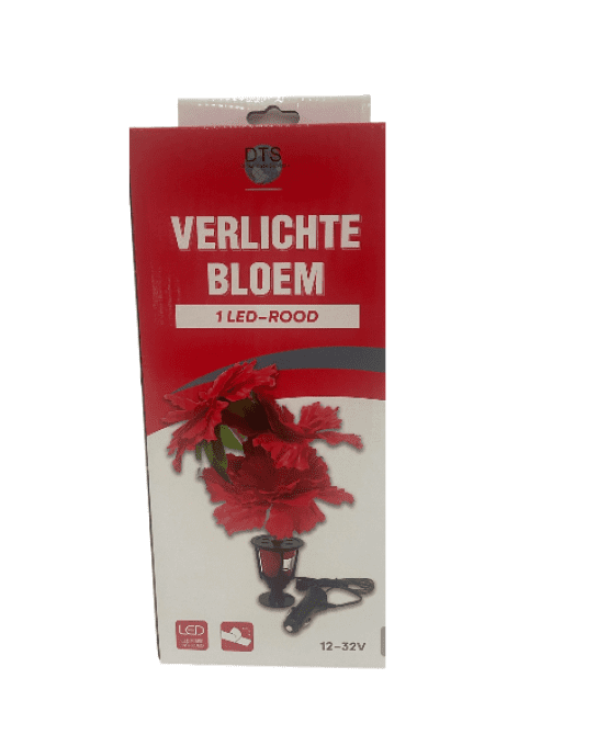 Fleur rouge éclairage 12/32 volt