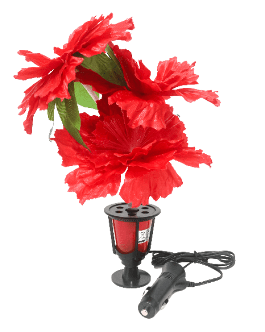 Fleur rouge éclairage 12/32 volt