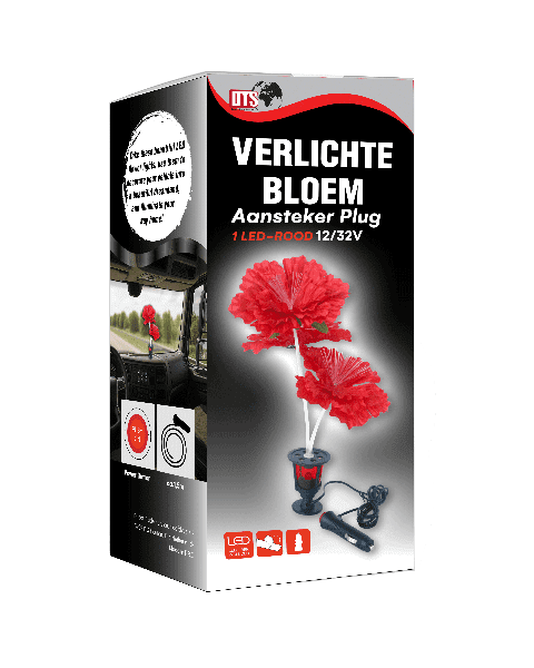 Fleur rouge éclairage 12/24 volt