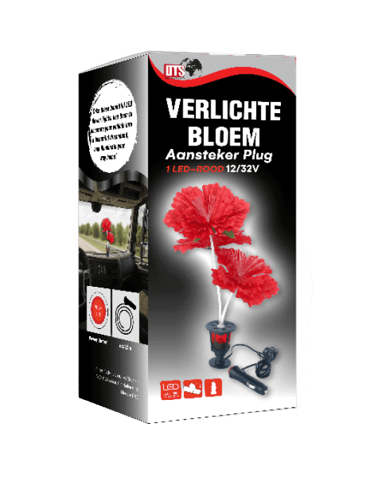 Fleur rouge éclairage 12/24 volt