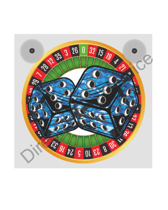 Plaque de côté 17X17cm Dés danois bleu roulette