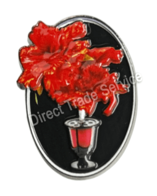 Pins fleur olskool rouge