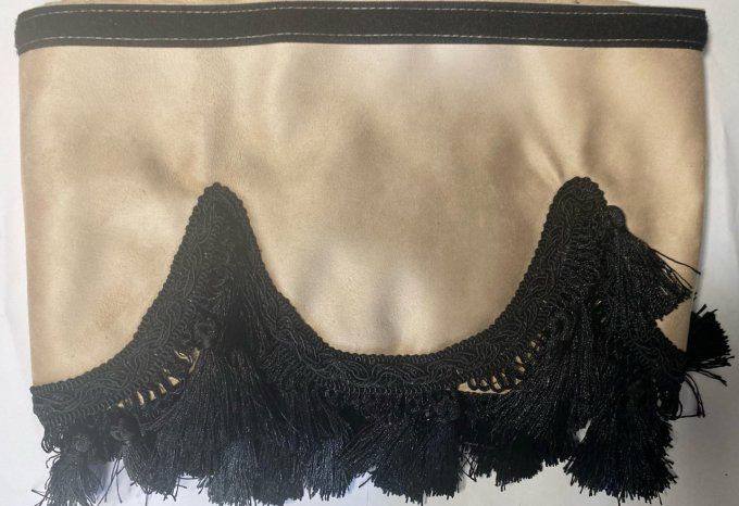 Frange gamme aux10 beige pompon noir