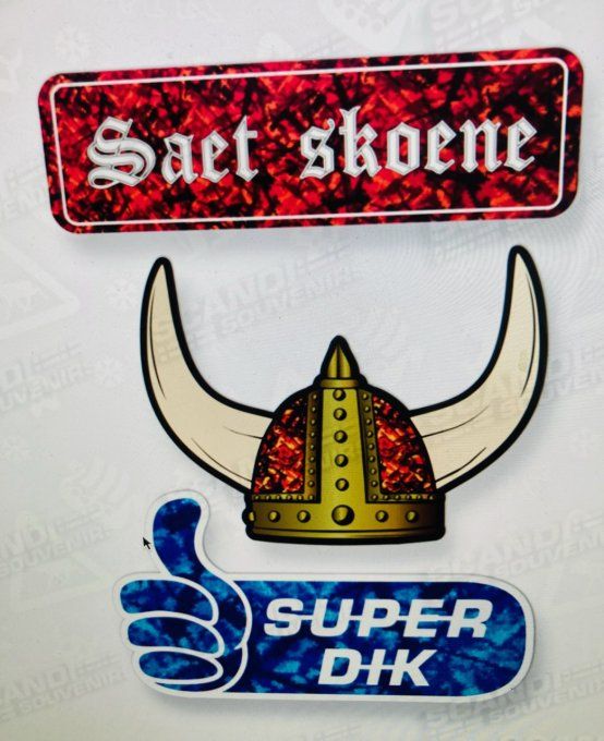 Autocollant set danois