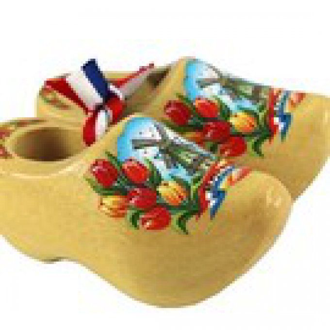 Sabot souvenir moulin tulipe bois vernis 8cm