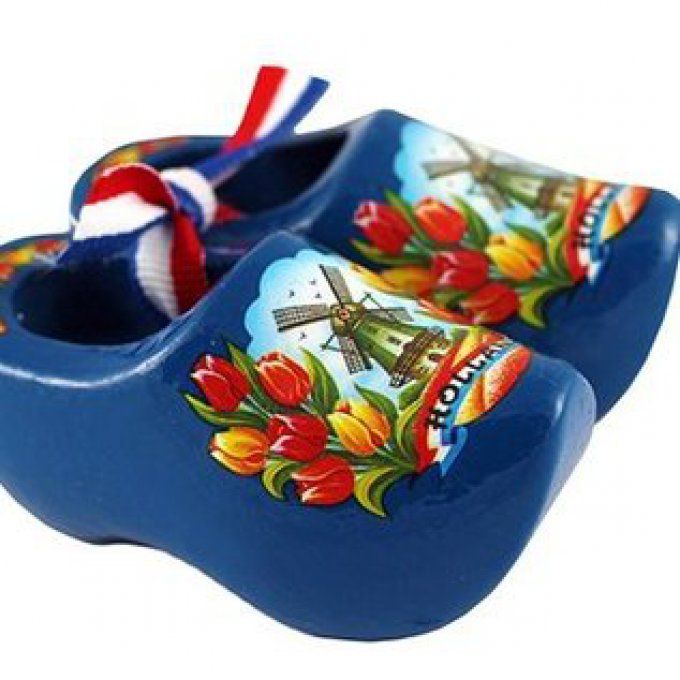 Sabot souvenir moulin tulipe bleu 8cm